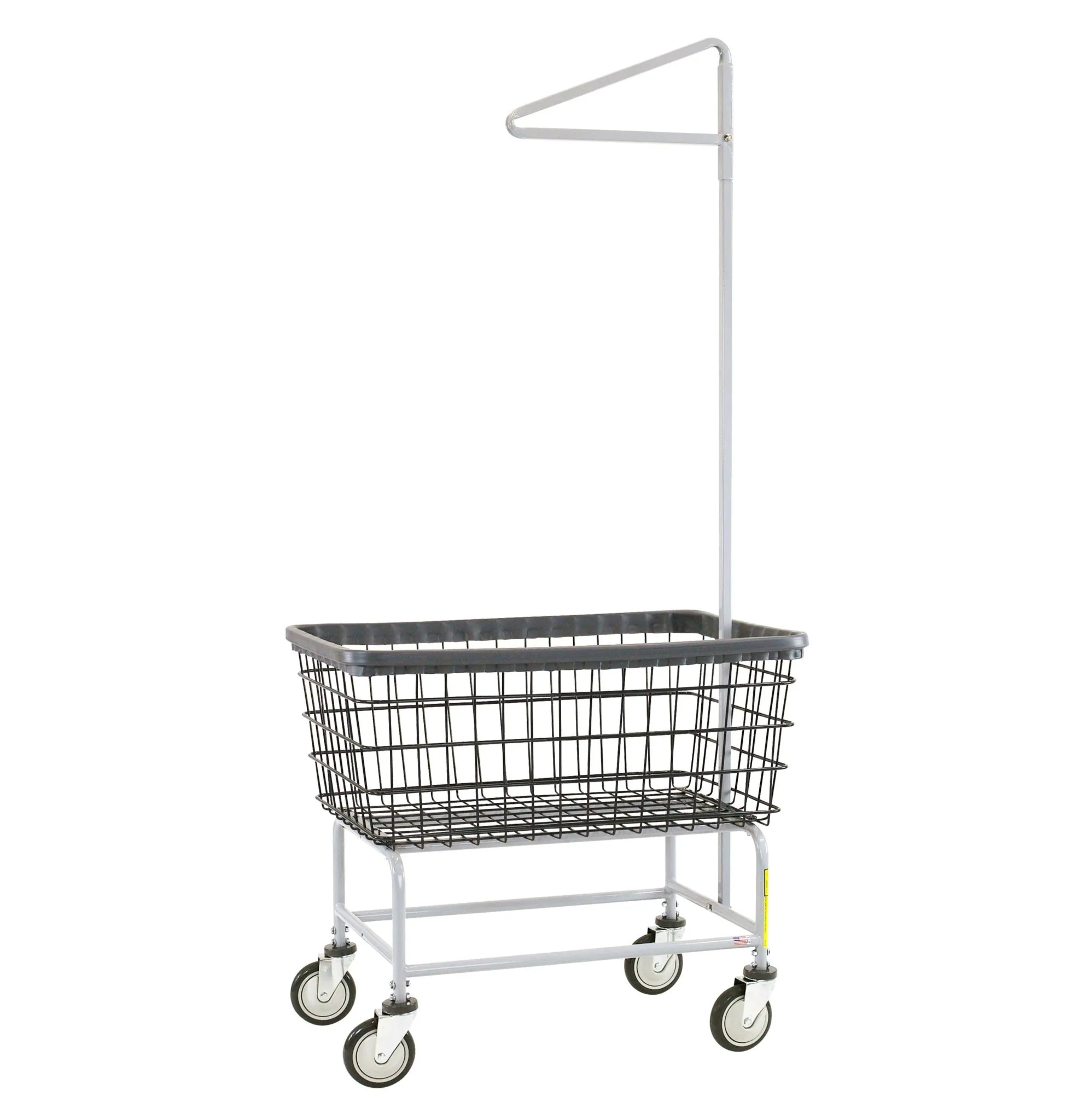 DURA-SEVEN™ LARGE CAPACITY LAUNDRY CART W/ SINGLE POLE RACK