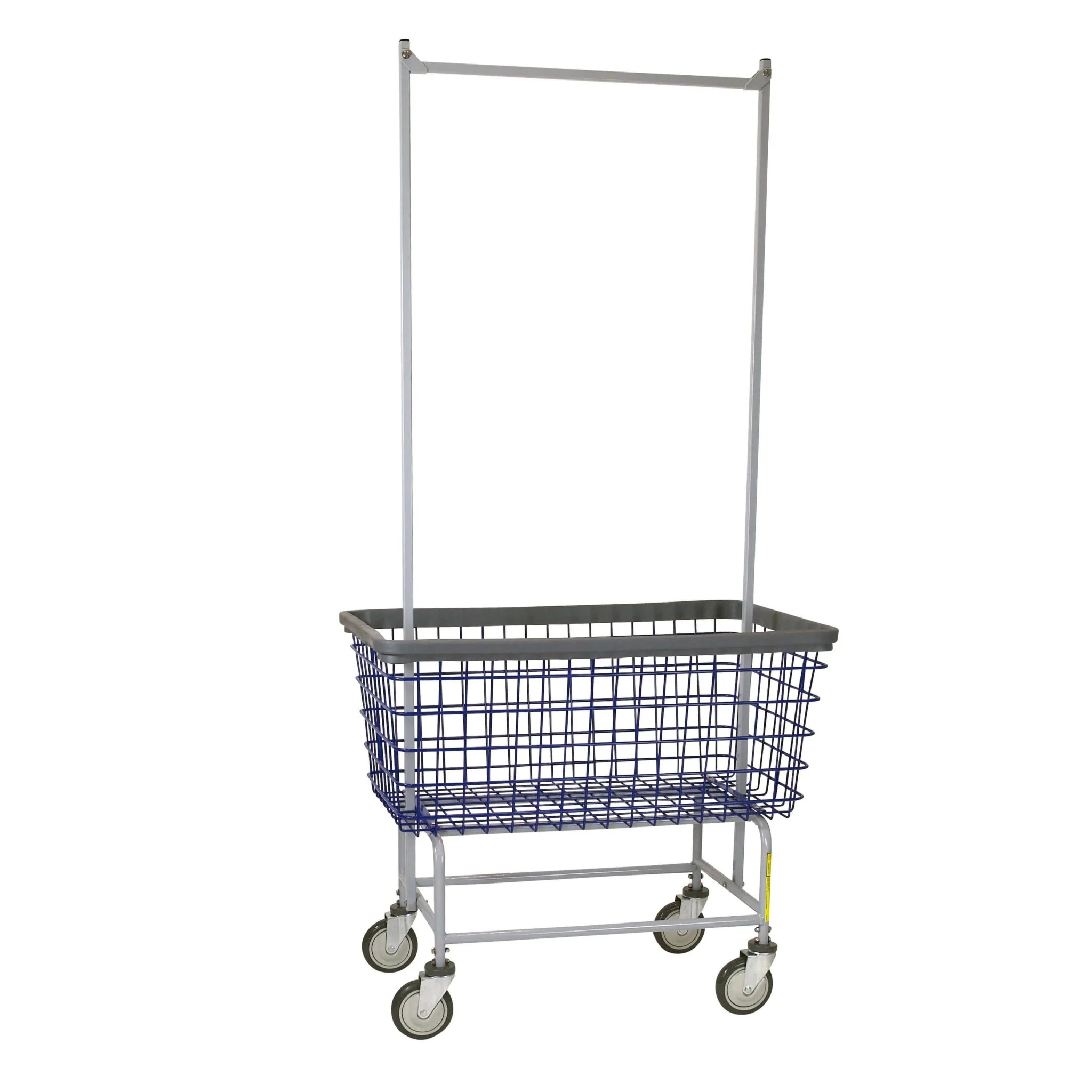 MEGA CAPACITY LAUNDRY CART W/ DOUBLE POLE RACK