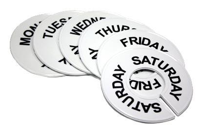 RDR-2 Round Rack Divider - Days of the Week (Mon-Sat) - Image 2