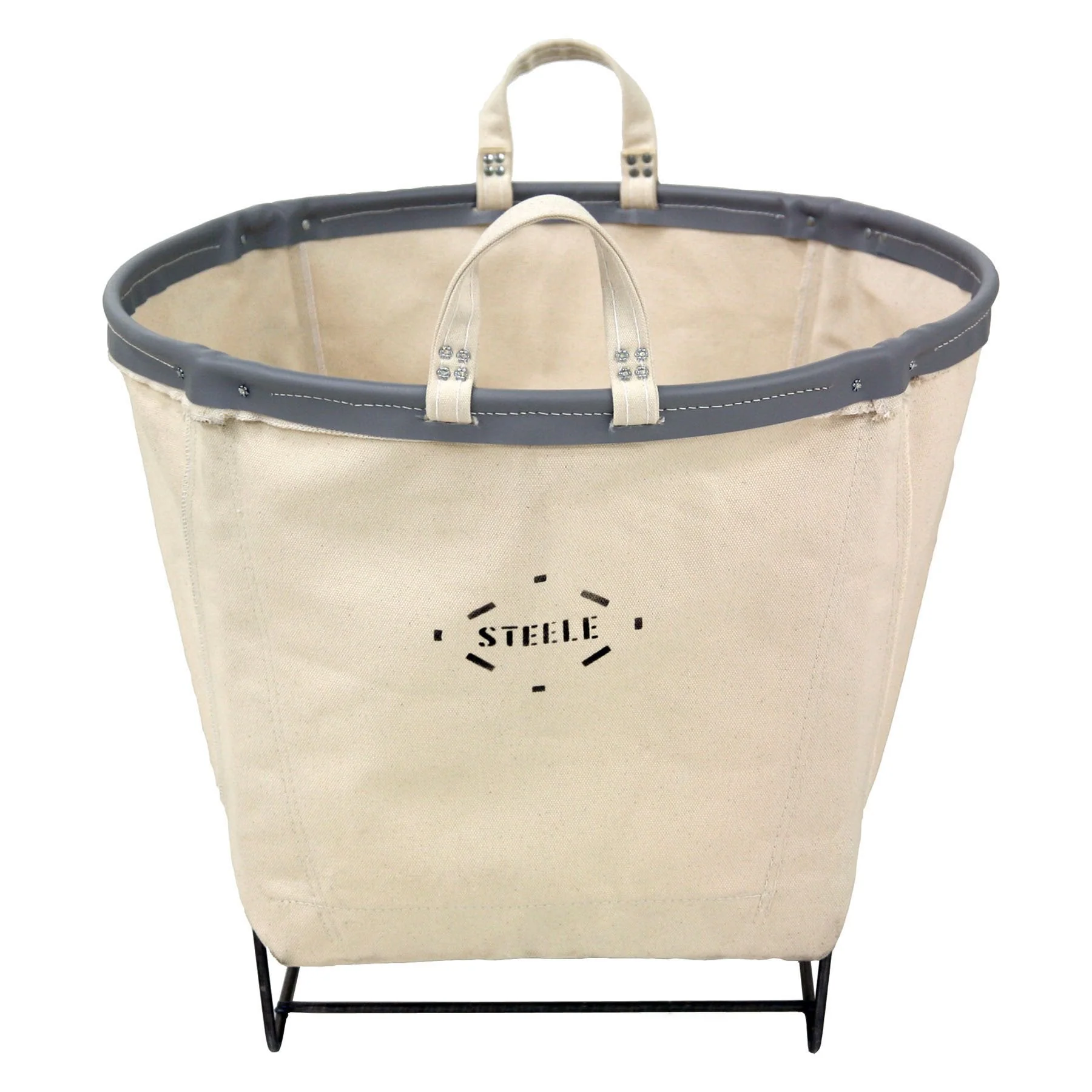 Canvas Round Carry Basket - 3 Bu - Image 2