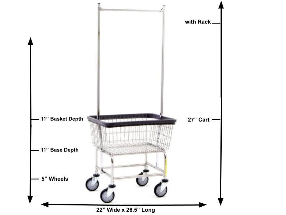 STANDARD LAUNDRY CART W/ DOUBLE POLE RACK - Image 6